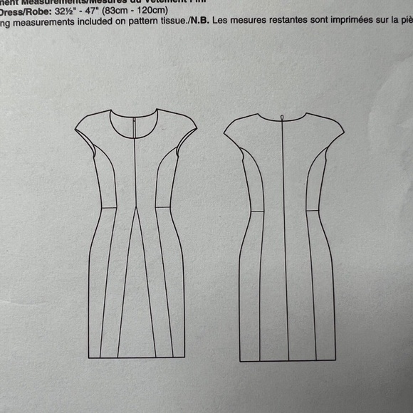 Vogue 1360 Dress Designer Close Fitting Sz 16 24 Sewing Pattern Kay Unger Easy - Picture 4 of 5